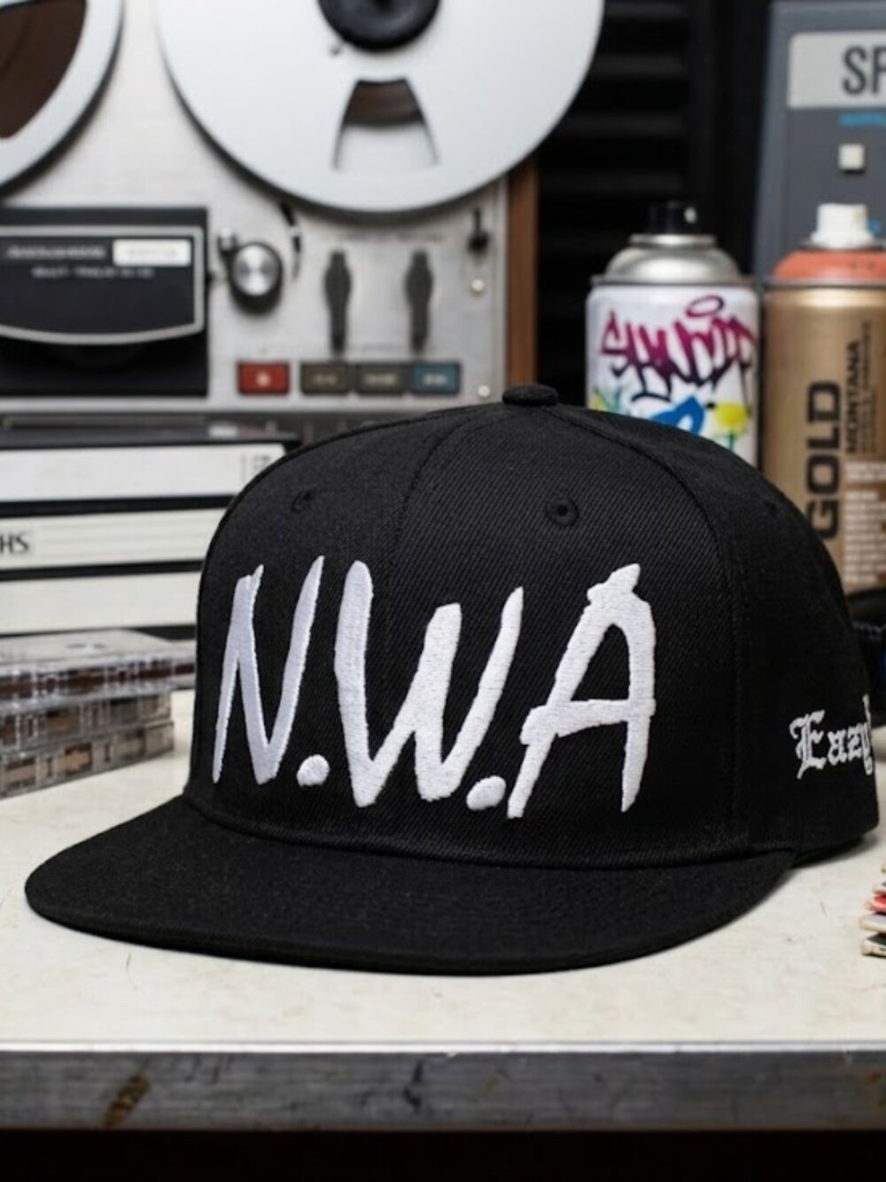 Retro NWA Hat Eazy E Edition Green Underbill Black Snapback Cap 90s Rap Compton